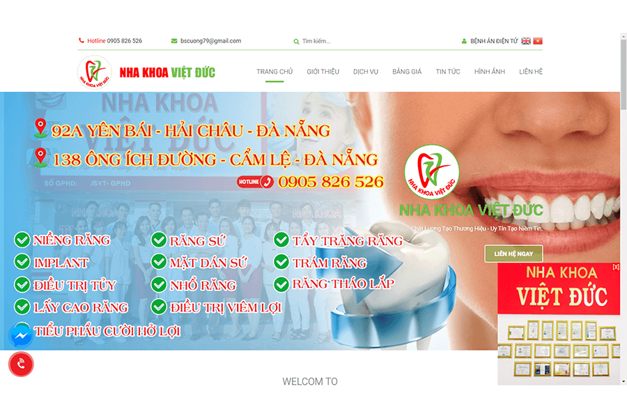 Hệ thống tẩy trắng răng chuyên nghiệp Đà Nẵng Nha Khoa Việt Đức